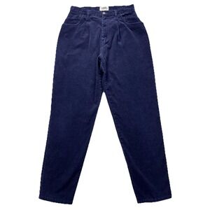 Northern Reflections Corduroy Pants Women 13/14 30x32 Blue Pleated Cottagecore